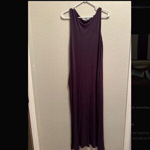 Dark Gray Sleeveless Maxi Dress - Small - Soft Stretch Knit W/Pockets